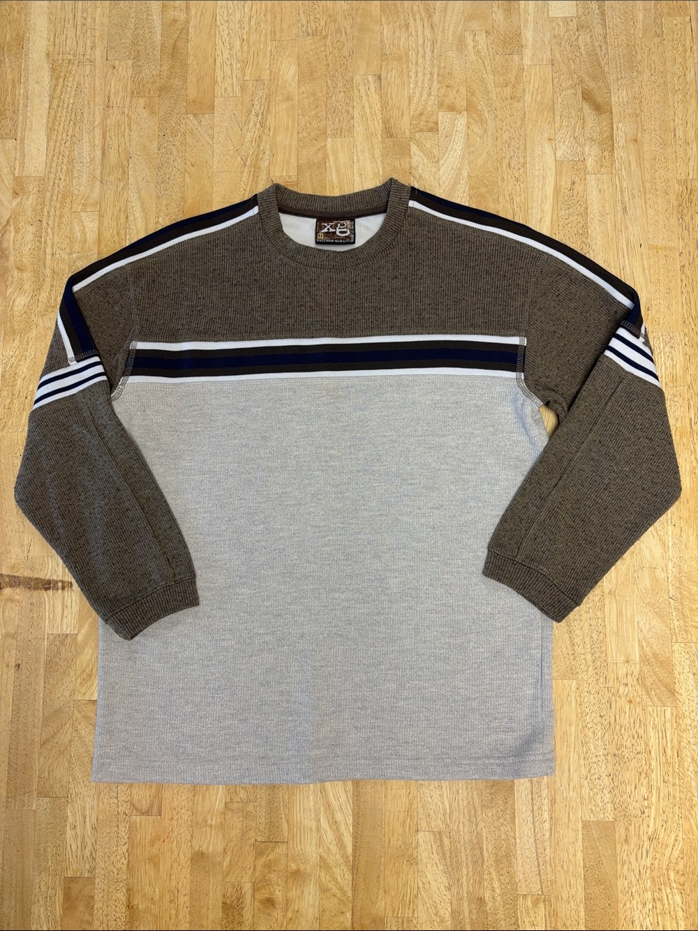 VTG XG Extreme Quality Boys Colorblock Stripe Thermal Skater Long Sleeve M 10/12